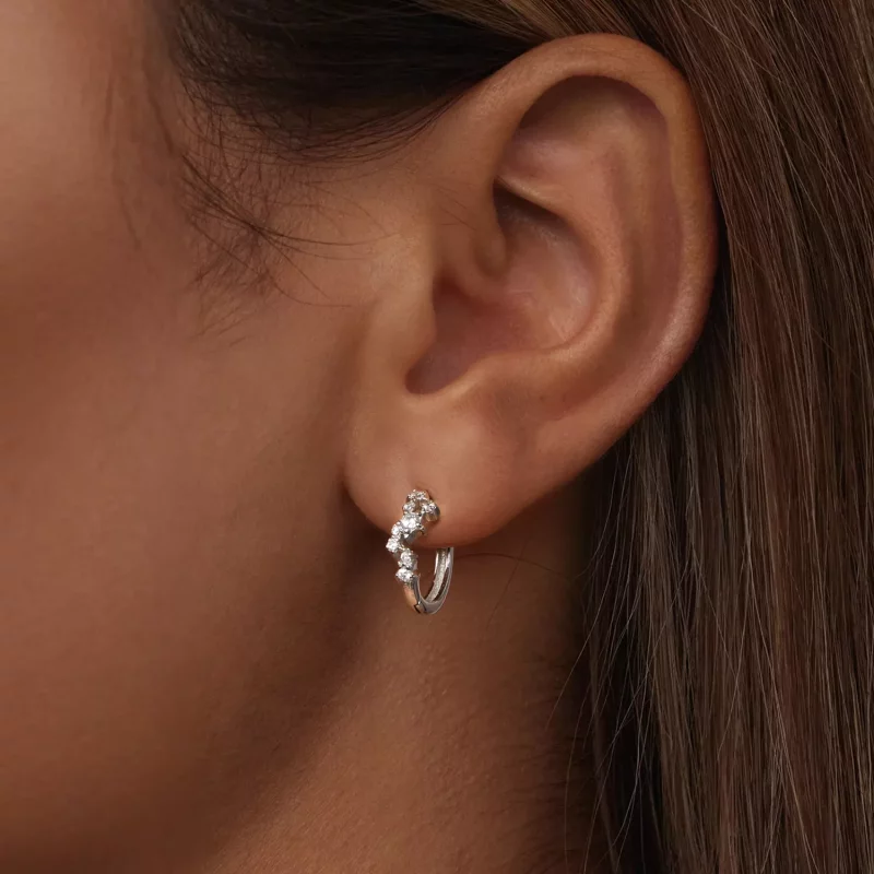 (imagen para) Pendientes de estrella estilo PANDORA - BSE1017 - Ver 6