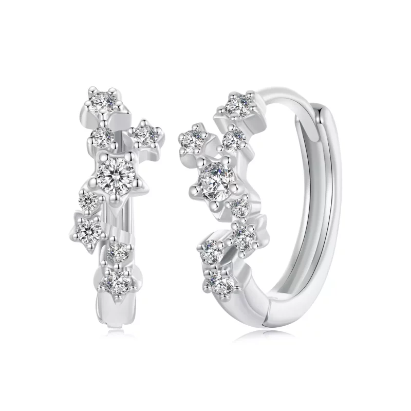 (imagen para) Pendientes de estrella estilo PANDORA - BSE1017