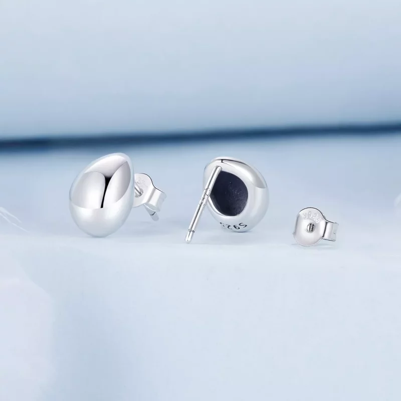 (imagen para) Pendientes de lágrima de plata estilo PANDORA - BSE1014 - Ver 2