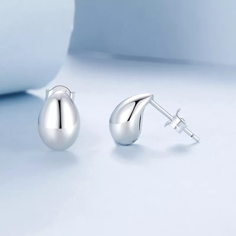 (imagen para) Pendientes de lágrima de plata estilo PANDORA - BSE1014 - Ver 4