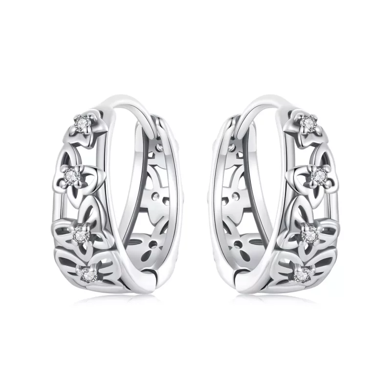 (imagen para) Pendientes de mariposa hueca estilo PANDORA - SCE1746
