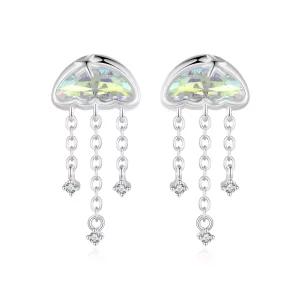 (imagen para) Pendientes de medusas de colores estilo PANDORA - SCE1742