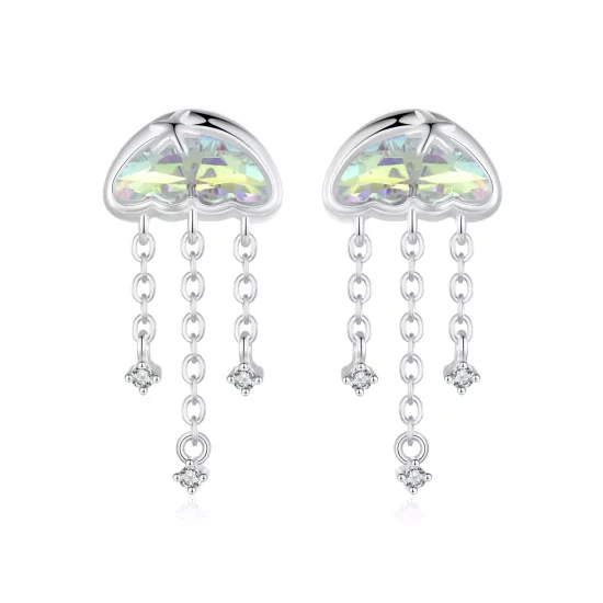 (imagen para) Pendientes de medusas de colores estilo PANDORA - SCE1742