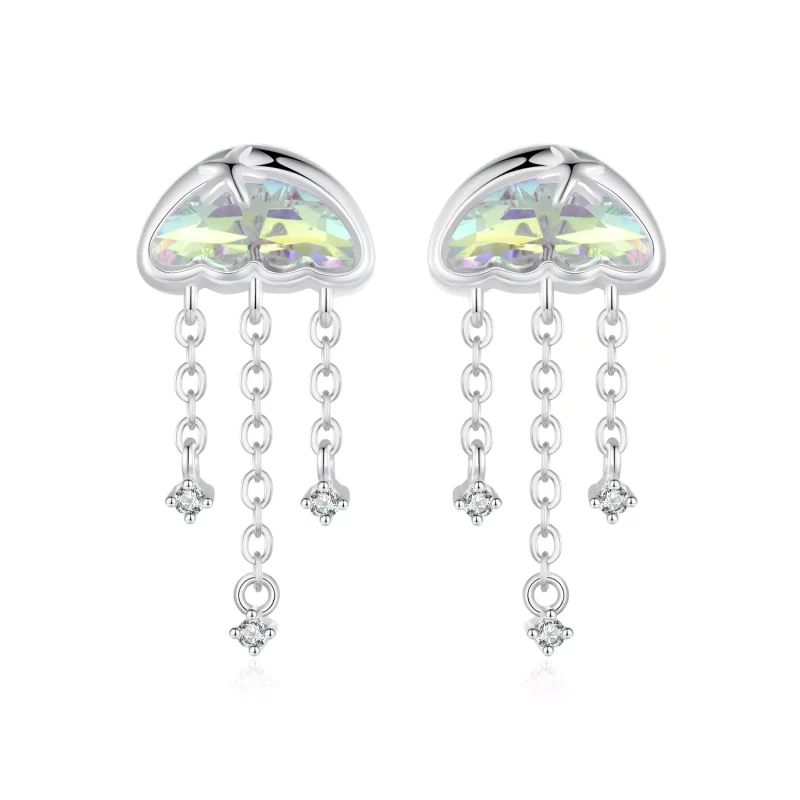 (imagen para) Pendientes de medusas de colores estilo PANDORA - SCE1742