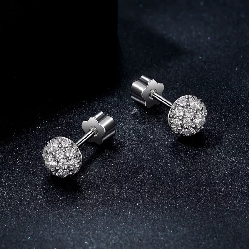 (imagen para) Pendientes de moissanita con forma de hemisferio estilo PANDORA (con un certific - Ver 3