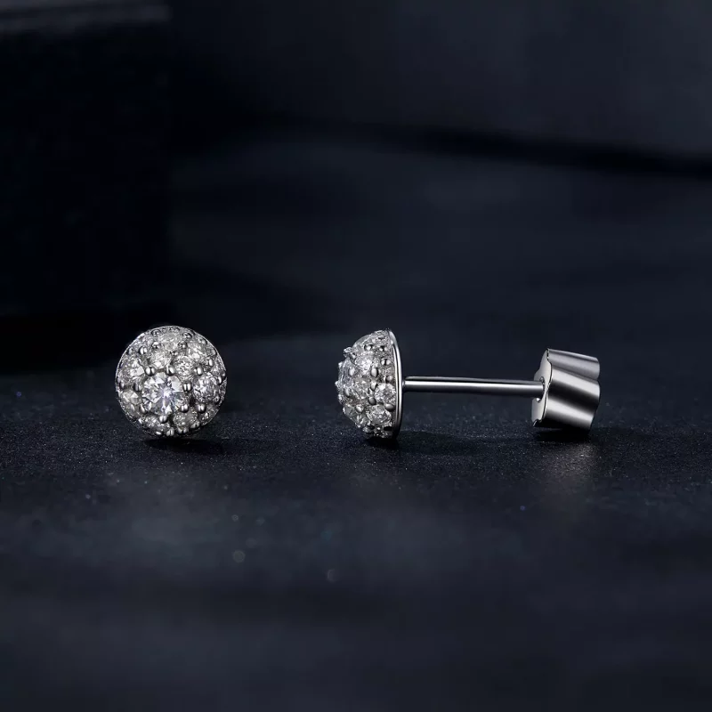 (imagen para) Pendientes de moissanita con forma de hemisferio estilo PANDORA (con un certific - Ver 4