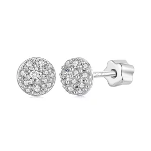 Pendientes de moissanita con forma de hemisferio estilo PANDORA (con un certificado) - MSE057 (imagen para) Pendientes de moissanita con forma de hemisferio estilo PANDORA (con un certificado) - MSE057