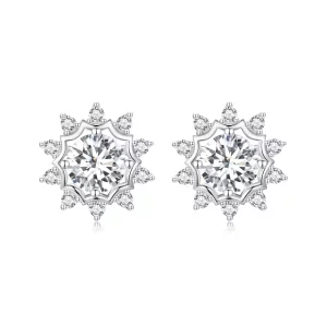 (imagen para) Pendientes de moissanita de 0,5 ct con diseño brillante de estilo PANDORA (dos certificados) - MSE048