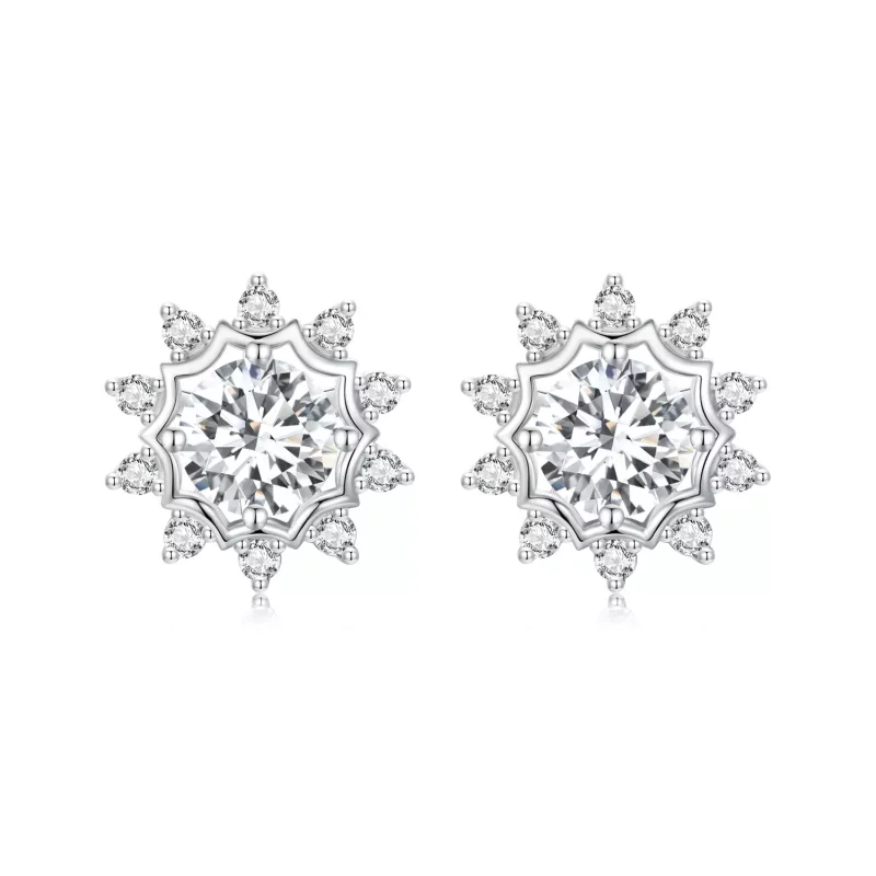 (imagen para) Pendientes de moissanita de 0,5 ct con diseño brillante de estilo PANDORA (dos certificados) - MSE048