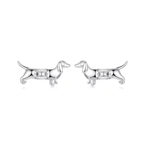 Pendientes de perro salchicha estilo PANDORA - SCE1745 (imagen para) Pendientes de perro salchicha estilo PANDORA - SCE1745