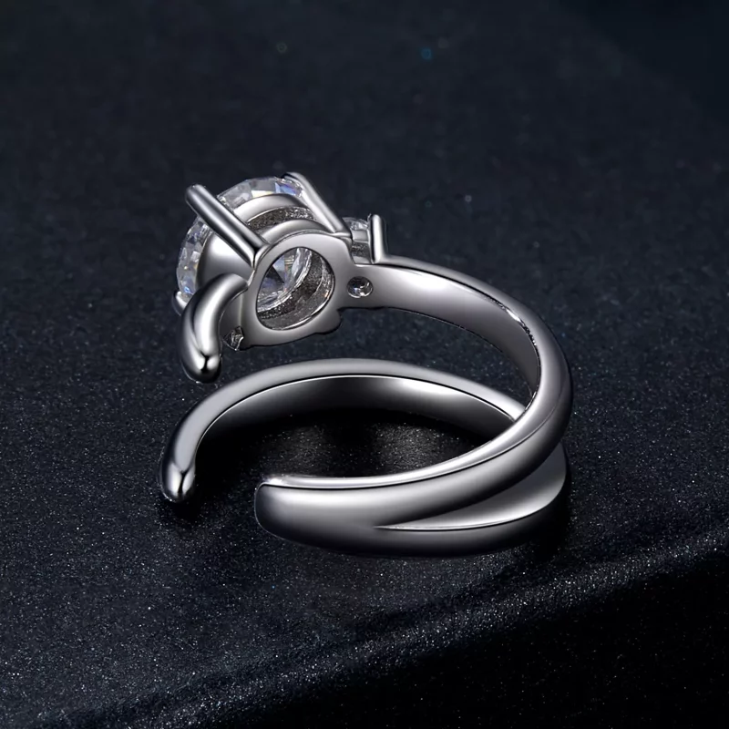 (imagen para) Pendientes estilo brazalete de doble moissanita estilo PANDORA (con un certifica - Ver 4