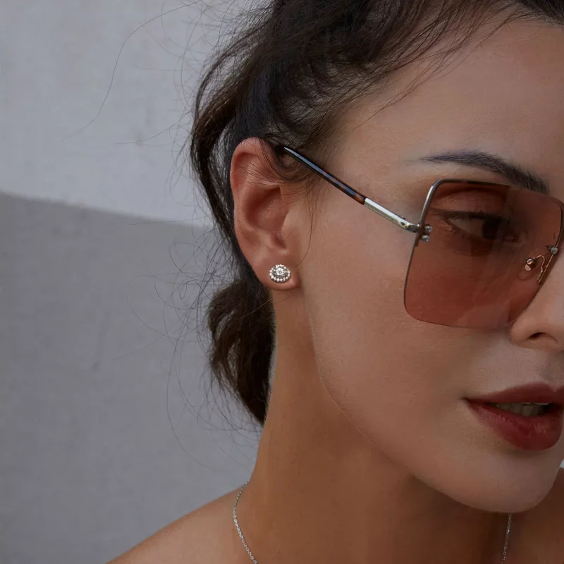 (imagen para) Pendientes estilo PANDORA con moissanita estrellada de 0,5 ct (dos certificados) - Ver 7