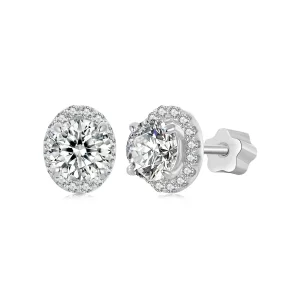 (imagen para) Pendientes estilo PANDORA con moissanita estrellada de 0,5 ct (dos certificados) - MSE054