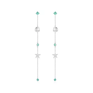 Pendientes estilo PANDORA con océano azul - BSE1013 (imagen para) Pendientes estilo PANDORA con océano azul - BSE1013