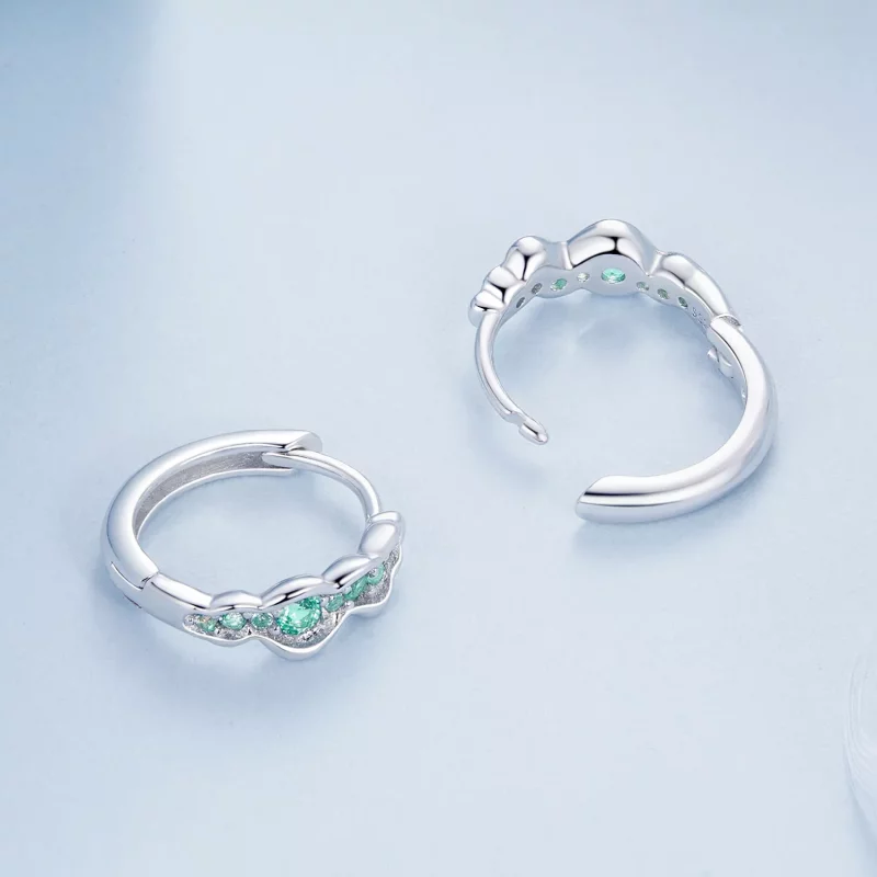 (imagen para) Pendientes estilo PANDORA con ondas verdes - BSE1034 - Ver 4