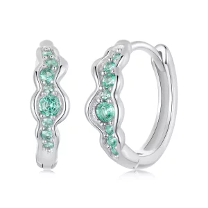 (imagen para) Pendientes estilo PANDORA con ondas verdes - BSE1034