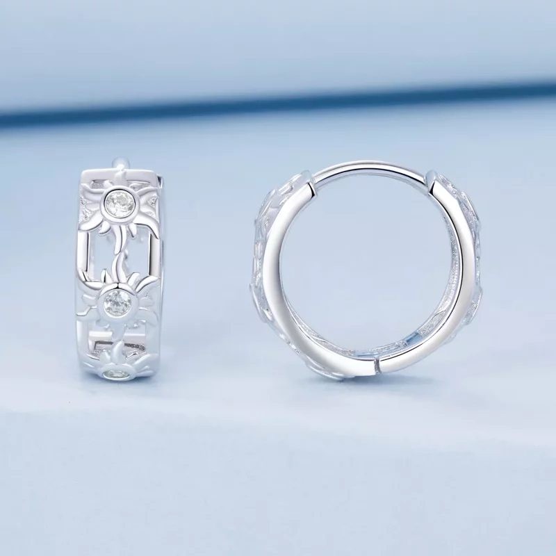 (imagen para) Pendientes estilo PANDORA con sol - BSE1007 - Ver 2