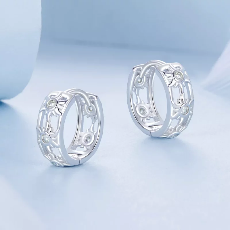 (imagen para) Pendientes estilo PANDORA con sol - BSE1007 - Ver 3
