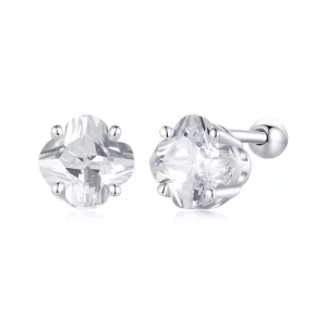 (imagen para) Pendientes estilo PANDORA con trébol de cuatro hojas - SCE1755