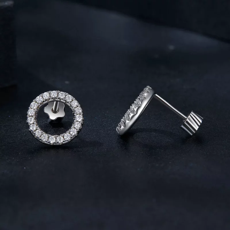 (imagen para) Pendientes estilo PANDORA Starry Night Moissanite de 0,013 ct (dos certificados) - Ver 4