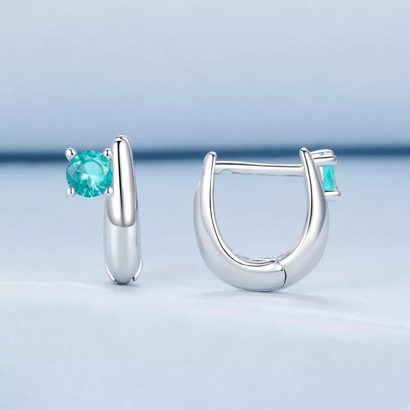 (imagen para) Pendientes estilo PANDORA Verde - BSE1030 - Ver 2
