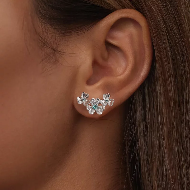 (imagen para) Pendientes estilo trébol de PANDORA - BSE1026 - Ver 6