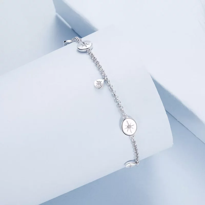(imagen para) Pulsera con borlas de estrellas estilo PANDORA - BSB182 - Ver 2