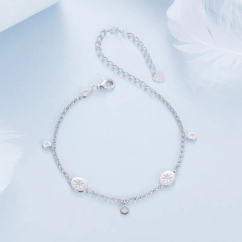 (imagen para) Pulsera con borlas de estrellas estilo PANDORA - BSB182 - Ver 3