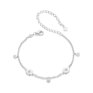 Pulsera con borlas de estrellas estilo PANDORA - BSB182 (imagen para) Pulsera con borlas de estrellas estilo PANDORA - BSB182