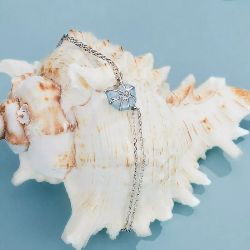 (imagen para) Pulsera de caracola azul estilo PANDORA - BSB176 - Ver 2