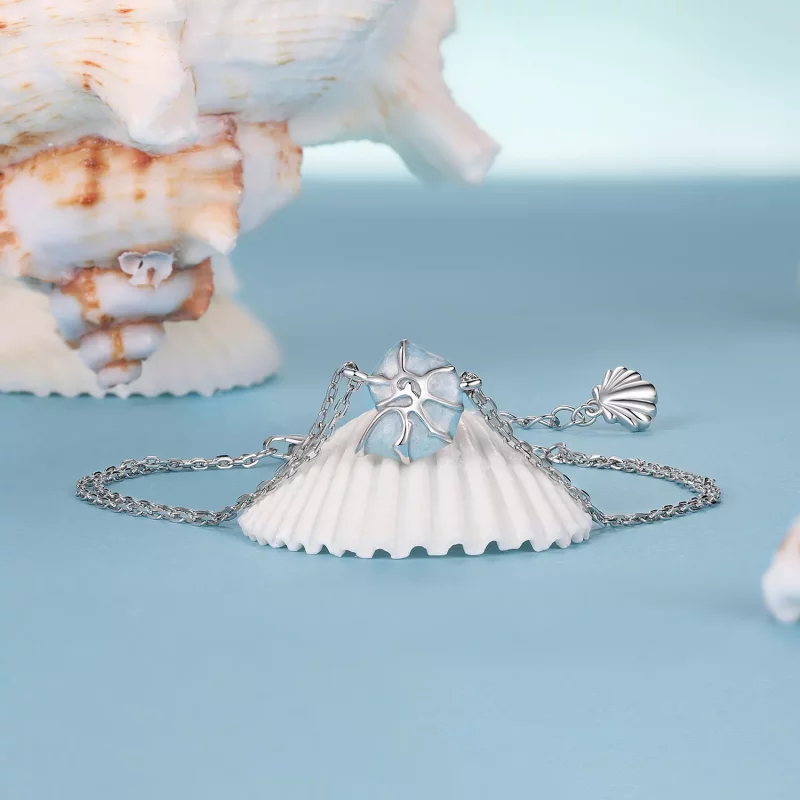 (imagen para) Pulsera de caracola azul estilo PANDORA - BSB176 - Ver 3