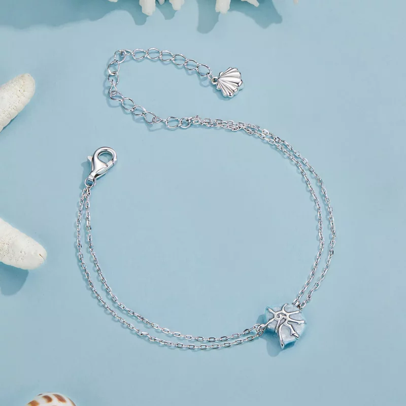 (imagen para) Pulsera de caracola azul estilo PANDORA - BSB176 - Ver 4