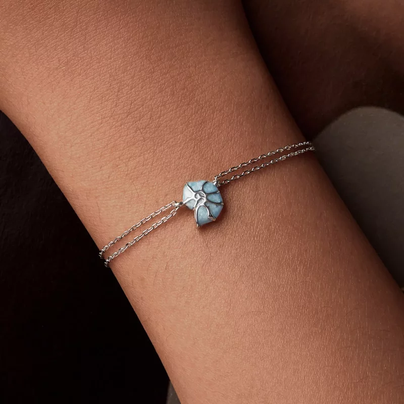 (imagen para) Pulsera de caracola azul estilo PANDORA - BSB176 - Ver 8