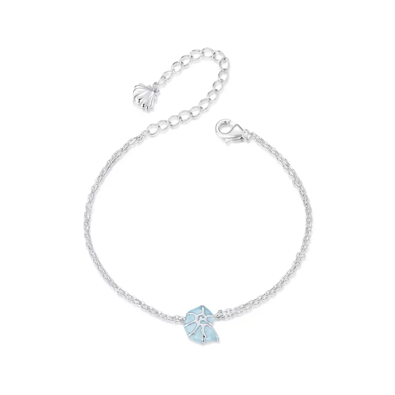 (imagen para) Pulsera de caracola azul estilo PANDORA - BSB176