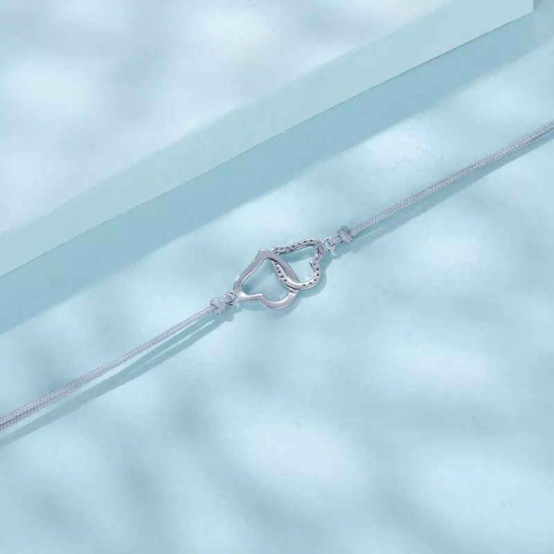 (imagen para) Pulsera de corazones entrelazados estilo PANDORA - SCB274 - Ver 4