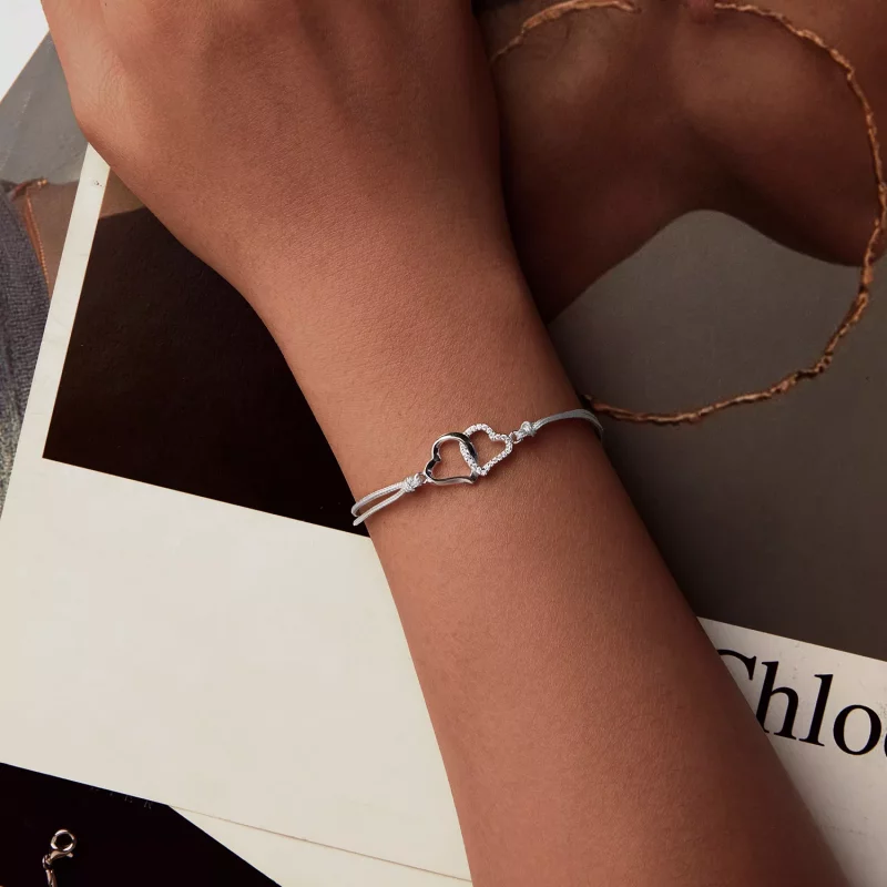 (imagen para) Pulsera de corazones entrelazados estilo PANDORA - SCB274 - Ver 5