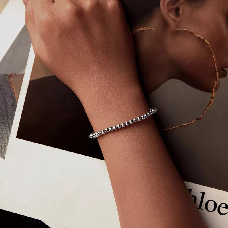 (imagen para) Pulsera de cuentas de plata estilo PANDORA - BSB175 - Ver 4