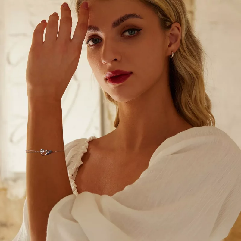 (imagen para) Pulsera de doble corazón estilo PANDORA - BSB178 - Ver 6