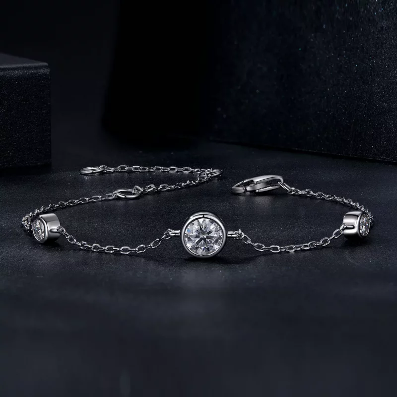 (imagen para) Pulsera de moissanita estrellada estilo PANDORA (con un certificado) - MSB018 - Ver 3