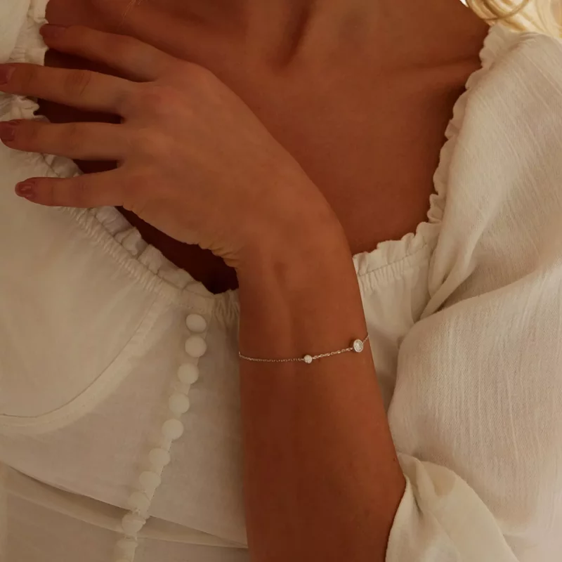 (imagen para) Pulsera de moissanita estrellada estilo PANDORA (con un certificado) - MSB018 - Ver 5
