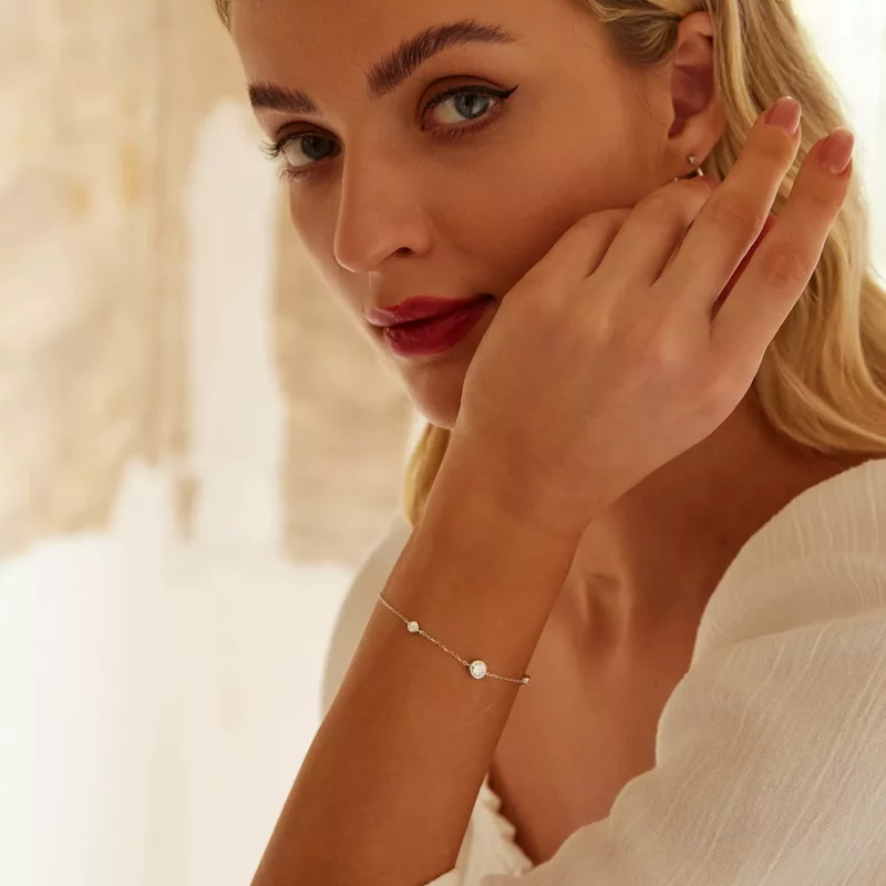 (imagen para) Pulsera de moissanita estrellada estilo PANDORA (con un certificado) - MSB018 - Ver 8