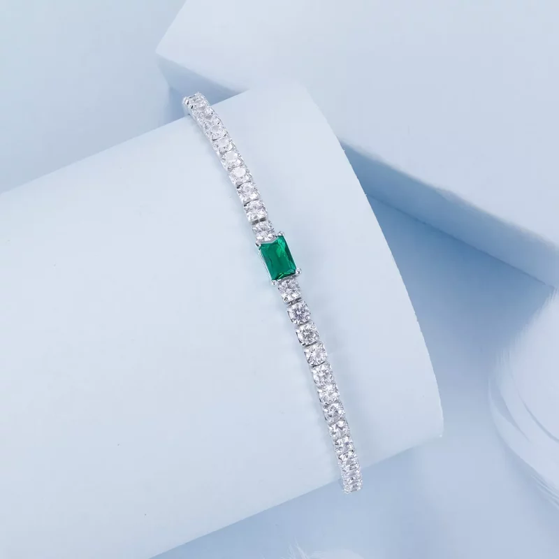 (imagen para) Pulsera elegante de esmeraldas estilo PANDORA - BSB179 - Ver 2