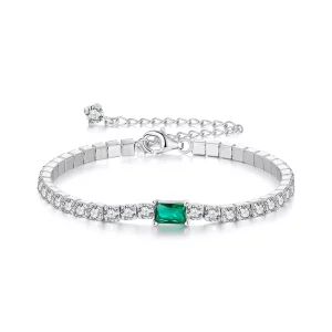 Pulsera elegante de esmeraldas estilo PANDORA - BSB179 (imagen para) Pulsera elegante de esmeraldas estilo PANDORA - BSB179