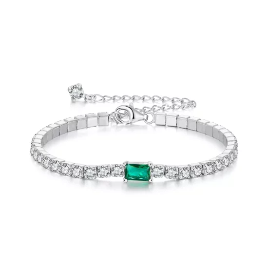 (imagen para) Pulsera elegante de esmeraldas estilo PANDORA - BSB179
