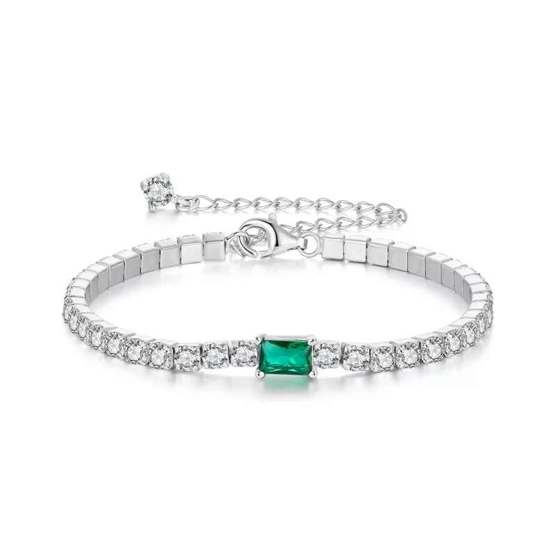 (imagen para) Pulsera elegante de esmeraldas estilo PANDORA - BSB179
