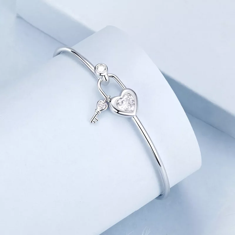 (imagen para) Pulsera entrelazada con forma de corazón estilo PANDORA - BSB170 - Ver 2