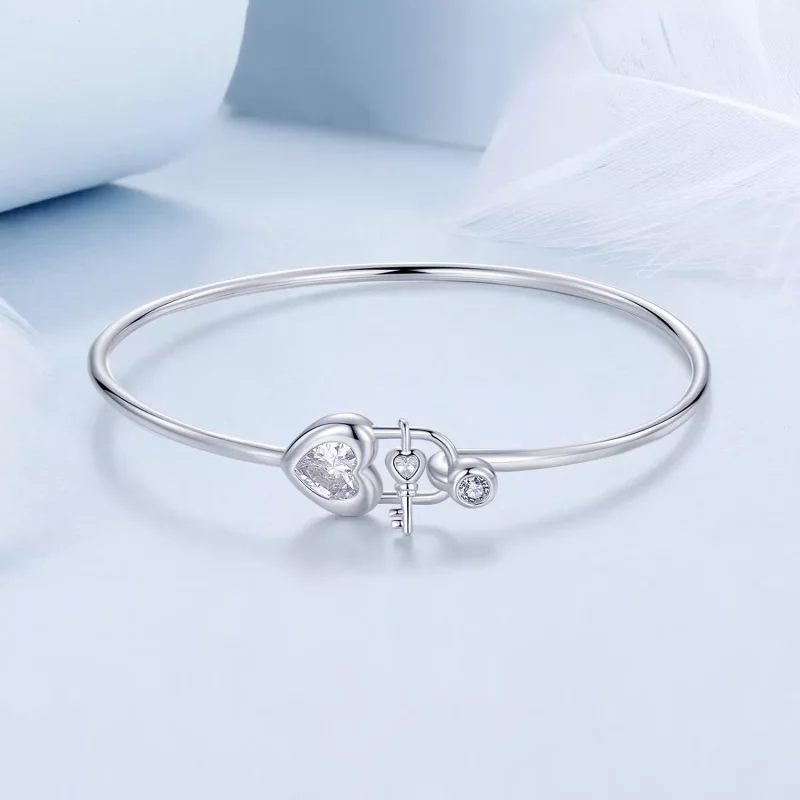 (imagen para) Pulsera entrelazada con forma de corazón estilo PANDORA - BSB170 - Ver 3