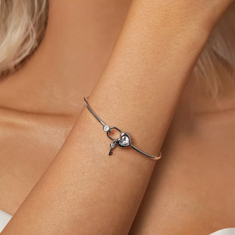 (imagen para) Pulsera entrelazada con forma de corazón estilo PANDORA - BSB170 - Ver 5