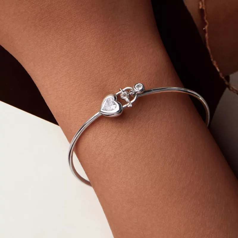 (imagen para) Pulsera entrelazada con forma de corazón estilo PANDORA - BSB170 - Ver 7