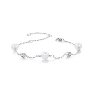 Pulsera Sea Rhythm de 0,1 ct estilo PANDORA (con un certificado) - MSB017 (imagen para) Pulsera Sea Rhythm de 0,1 ct estilo PANDORA (con un certificado) - MSB017